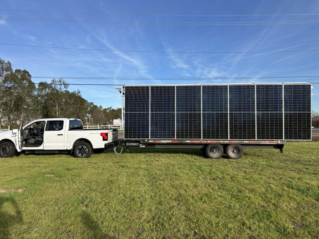 Winged Solar Eagle platform transported for a semi-permanent installation