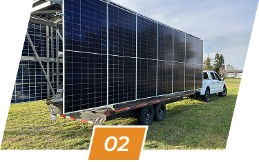 Winged Solar platform arriving on site — arrive step