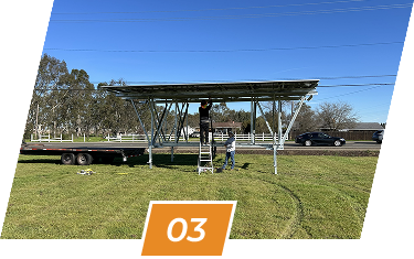 Winged Solar platform being deployed on site — deploy step